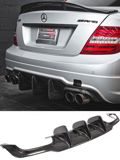 W204 C63 AMG SHARK FIN CARBON FIBER DIFFUSER