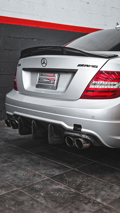 W204 C63 AMG SHARK FIN CARBON FIBER DIFFUSER